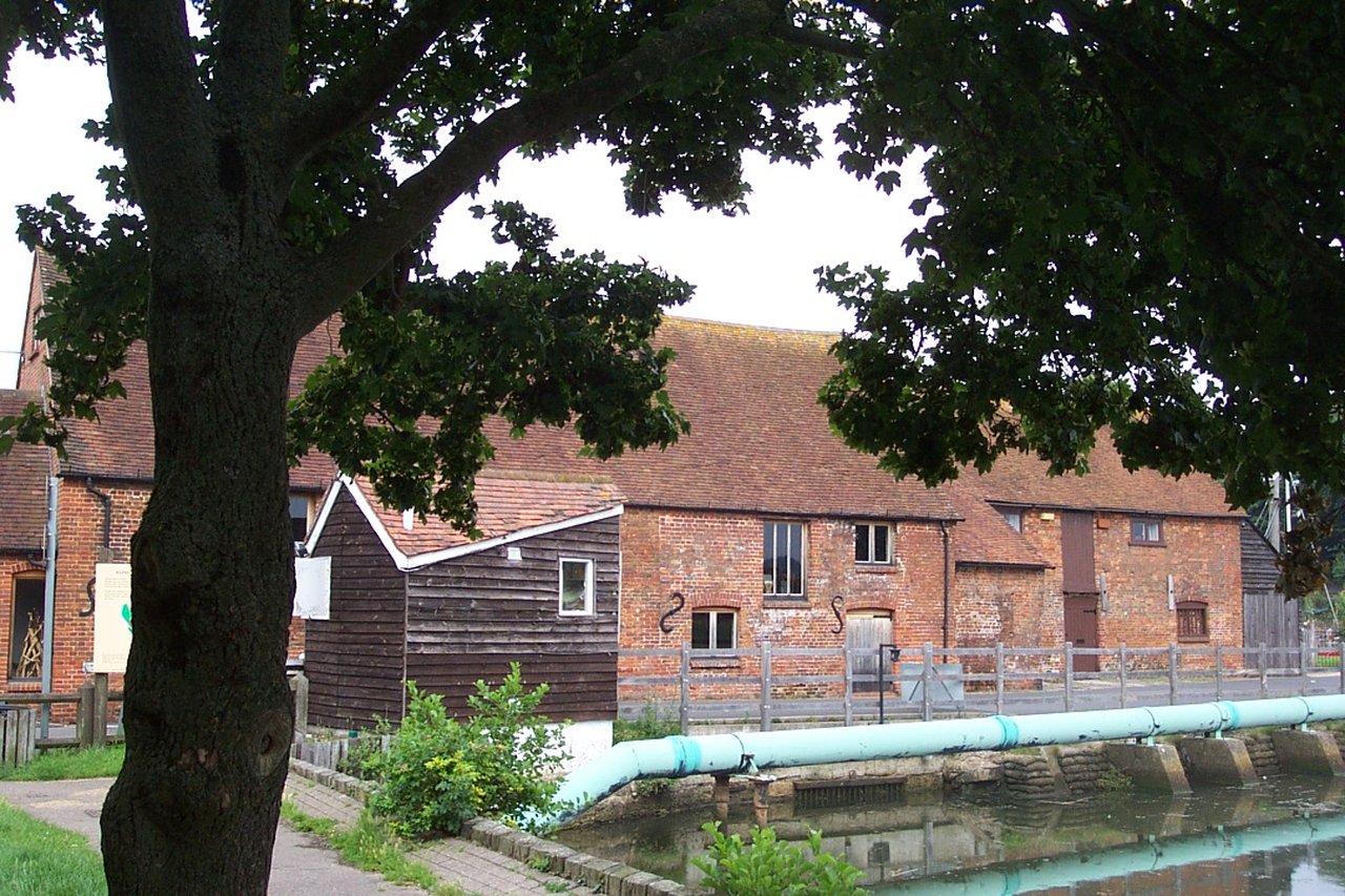 Eling Tide Mill seen across the mill pond